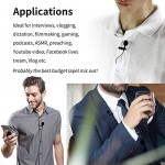 19 Feet Lavalier Microphone for Canon iPhone Podcast, Omnidirectional Condenser Recording Mic for Nikon Sony iPhone 8 8 plus 7 6 6s Plus DSLR Camcorder Audio Recorder Youtube Interview Video