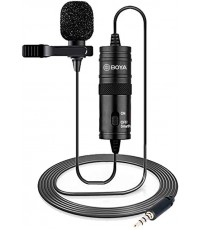 19 Feet Lavalier Microphone for Canon iPhone Podcast, Omnidirectional Condenser Recording Mic for Nikon Sony iPhone 8 8 plus 7 6 6s Plus DSLR Camcorder Audio Recorder Youtube Interview Video