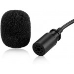19 Feet Lavalier Microphone for Canon iPhone Podcast, Omnidirectional Condenser Recording Mic for Nikon Sony iPhone 8 8 plus 7 6 6s Plus DSLR Camcorder Audio Recorder Youtube Interview Video