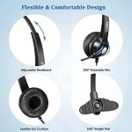 USB Headset with Microphone for PC, Computer Headset with Microphone Noise Cancelling & Mute for Mac Laptop, Wired USB Headphones for Call Center Office Classroom Skype Zoom